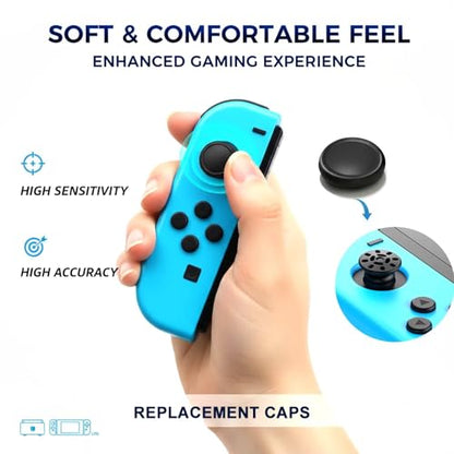 Ferkurn NS Joystick Controller Replacement Thumb Grip Cap Compatible with N-Switch OLED& NS Lite, JC Joystick Grip Button Stick Cover Controller 3D Skin Replacement Part Repair Kit Accessories - color: Grey