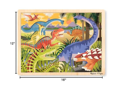 Melissa & Doug Dinosaurs Wooden Jigsaw Puzzle with Storage Tray (24 pcs) - style: Dinosaurs