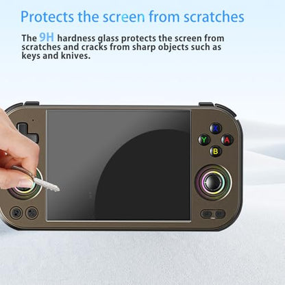NOUKAJU Screen Protector for RG477M Game Console, HD Tempered Glass,9h Hardness,Scratch,Anti-Fingerprin,Tempered Glass Film Guard for Anbernic RG477M Retro Handheld Game Console[1 Pack]