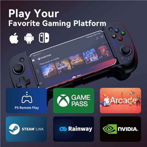 ShanWan Mobile Game Controller, Suitable for iPhone/Android/Switch/Switch OLED, Hall Effect Joystick, Turning your Phone into a Game Console to play Xbox, PlayStation, Call of Duty Roblox、Fortnite - size: Switch and iPhone/Android
