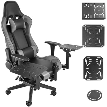 Dardoo Flight Simulator Cockpit with Gray Seats, fit for Thrustmaster HOTAS Warthog/G Saitek/Airbus Stick and Throttle/A10C Rocker, Multi-Scene Applications, ExcludingThrottle, Joystick and Pedal
