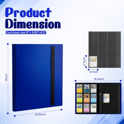 Trading Card Binder, 9 Pocket 20 Pages 360 Cards, Suitable for MTG, TCG(Dark Blue) - color: Dark Blue