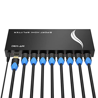 MT-VIKI HDMI Splitter 1 in 8 Out, Powered 8 Port HDMI Signal Duplicator Supports 4K@30Hz, Long Distance Transmission for Conference Room, Church,Classroom, Retail Display - size: 1x8 4K30