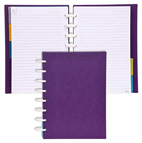 Talia Discbound Notebooks, Planner, Customizable, (Strong Purple, Junior (5.5in x 8.5in)) - color: Strong Purple, size: Junior (5.5in x 8.5in)