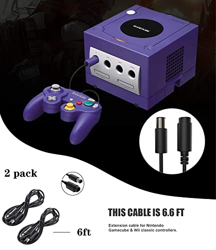 WiiGamecube Controller Extension Cable for Wii Gamecube GCN - 2pack/6.6ft
