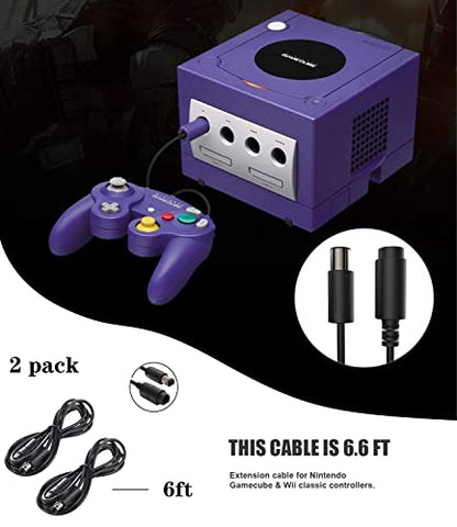 WiiGamecube Controller Extension Cable for Wii Gamecube GCN - 2pack/6.6ft