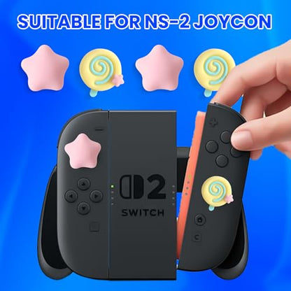 Controller Thumb Grip Caps for Switch Pro, PS5, PS4 & Xbox, Silicone 4 Pack - color: Pink
