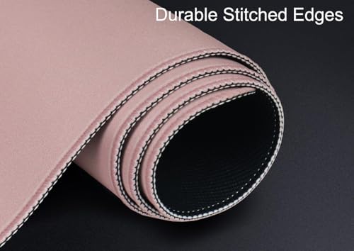 Large Mouse Pad, XXL Extended Computer Keyboard Mouse Mat with Stitched Edges, 31.5" x 15.7" Non-Slip Waterproof Rubber Base Office Big Long Gaming Mousepad for Work, Game, Office, Home, Pink - color: Pink