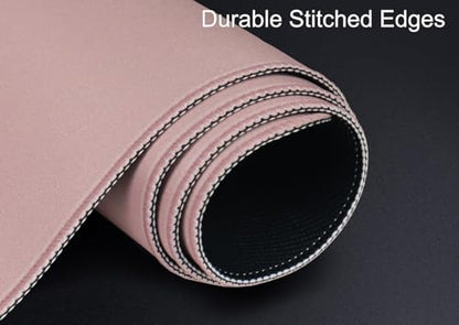 Large Mouse Pad, XXL Extended Computer Keyboard Mouse Mat with Stitched Edges, 31.5" x 15.7" Non-Slip Waterproof Rubber Base Office Big Long Gaming Mousepad for Work, Game, Office, Home, Pink - color: Pink