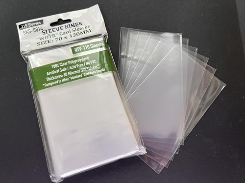 Sleeve Kings Standard Card Sleeves – 110 Count, Clear 60 Micron Thickness, Large Size (70 x 120 mm), Compatible with Cascadia & More – SKU: SKS-8814 - size: 70 x 120 mm, style: WOTR Tarot