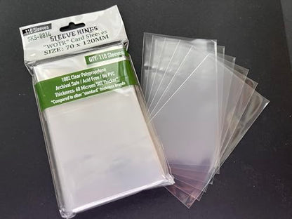 Sleeve Kings Standard Card Sleeves – 110 Count, Clear 60 Micron Thickness, Large Size (70 x 120 mm), Compatible with Cascadia & More – SKU: SKS-8814 - size: 70 x 120 mm, style: WOTR Tarot