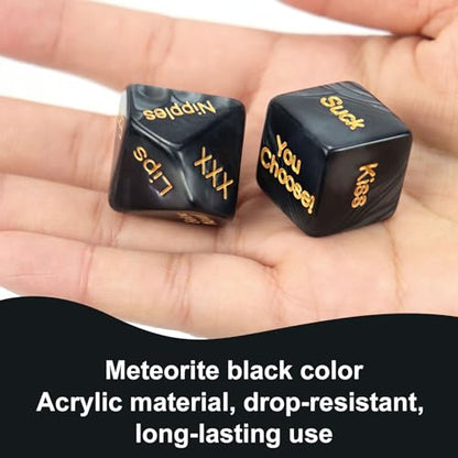 kykake Valentines Day Him, 4Pcs Date Night Dice for Couple, Date Night Ideas Dice After Dark Edition Game Anniversary for Him Her, Portable Couple Gift Ideas Date Dice Set - color: 4pcs Black Dice