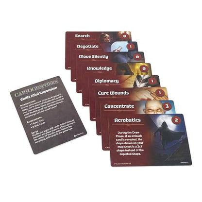 Cartographers: Skills 1 Mini-Expansion | 8 Powerful New Skill Cards | Strategic Variety for Cartographers & Cartographer Heroes | Fantasy Map Drawing Family Strategy Board Game by Thunderworks Games