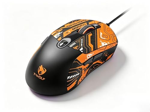 Wired Gaming Mouse, 7200 Adjustable DPI, 6 programmable Buttons, 3 Million-Click lifespan, 1.5-Meter Braided Cable, red Non-Slip Grip pad—for PC Gaming and Office use