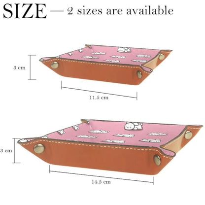 Cute Bunny Dice Tray Folding Square PU Leather Dice Rolling Tray | Portable Dice Trays for Dice Games Like RPG, DND and Other Table Games, Folded 4.5x4.5x1.2inch - color: Cute Bunny