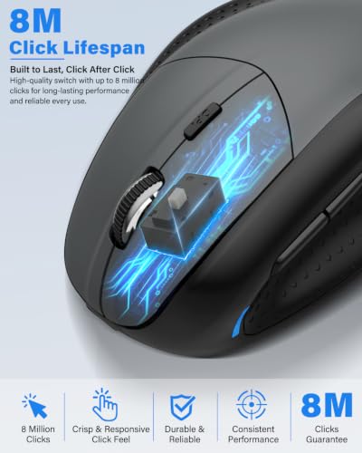 E-YOOSO X45 Rechargeable Vertical Ergonomic Wireless/Bluetooth/Wired Mouse,for Medium/Big/Large Hand,Quiet Clicks,4800 DPI,Cordless/USB C Cord,Witeless Mice for Laptop/Computer/MacBook/Chromebook/PC