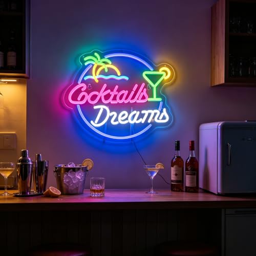 Personalized LED Neon Sign - Custom Text Tropical Bar Light with Palm Tree & Cocktail, USB Powered Decor for Man Cave, Game Room & Party - color: style 3