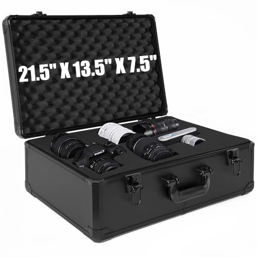 Protective Hard Case 22 X 14 X 8-Inch Shockproof Water-resistant with Customized DIY Foam Insert fit for Camera, Laptops, etc - size: Inner：21.5''X 13.5''X 7.5''