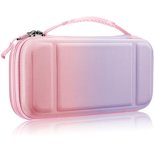 FINTIE Carrying Case for Nintendo Switch OLED Model 2021/Switch 2017, [Shockproof] Hard Shell Protective Cover Travel Bag with 10 Game Card Slots & Inner Pocket - color: Fantasy Ombre