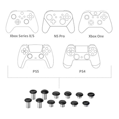 RALAN Replacement Interchangeable Thumbsticks Joysticks Repair Kit for Xbox One, Xbox Series X/S, PS4/PS5/NS Pro Controllers, 3 Height Plastic Base, 5 Grip Designs (Black) - color: Black