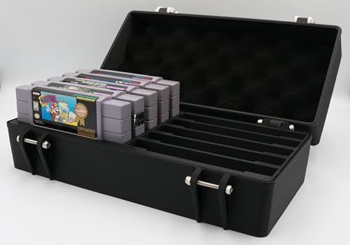 SNES Cartridge Compatible Rugged Protective Carrying Case - Holds 10 Games