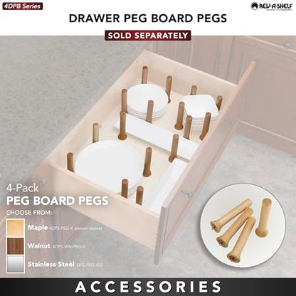 Rev-A-Shelf Pegboard Drawer Divider Organizer, Trim to Custom Fit Wooden Kitchen Cabinet Storage Utensil, Pots & Dish Rack, 39" x 21", 4DPS-3921 - size: 39" W x 21" D