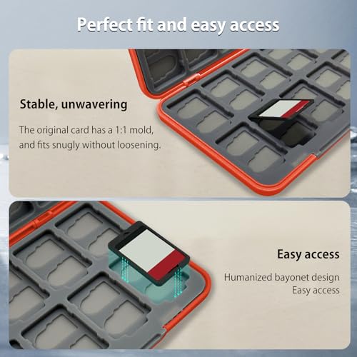 ONETIAOLONG Switch Game Case Holder for Switch 2 & OLED & Lite with 24 Cartridge Slots and 48 Micro SD Card Storage with Magnetic Closure,Protective Hard Shell and Soft Lining for Easy carrying - color: Red, style: 24-slots