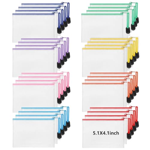 Jetec 32 Pcs Mesh Zipper Bags Bikini Organizer,Cute Color,5.1 x 4.1 Inch - color: Cute Color, size: 5.1 x 4.1 Inch