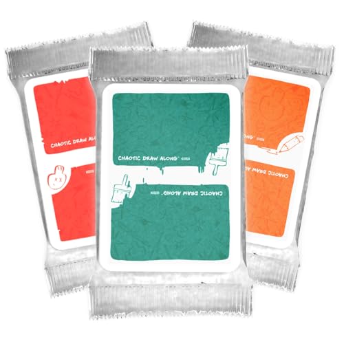 Chaotic Draw Along - Booster Pack Bundle (20 of each Chaotic Blank Color: Red, Orange, Green Cards) - Prompt Deck Expansion - Creative Art Blanks, Drawing Inspiration, Blank Cards for Your Own Prompts