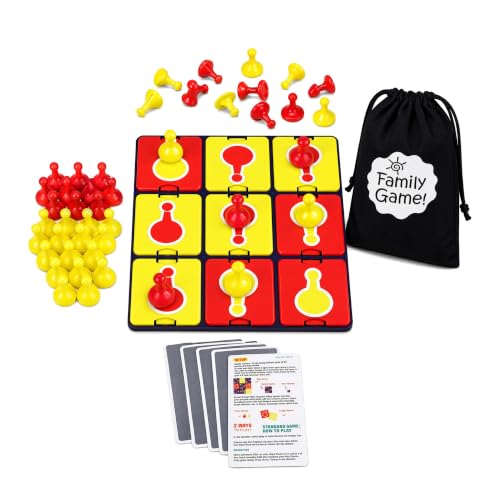 91 Pieces Tic Tac Toe Game with Storage Bag for Backyard Lawn | Ages 4-12, odorless weatherproof material, Fixed design, waterproof X and O pieces, logic training, beach or camping