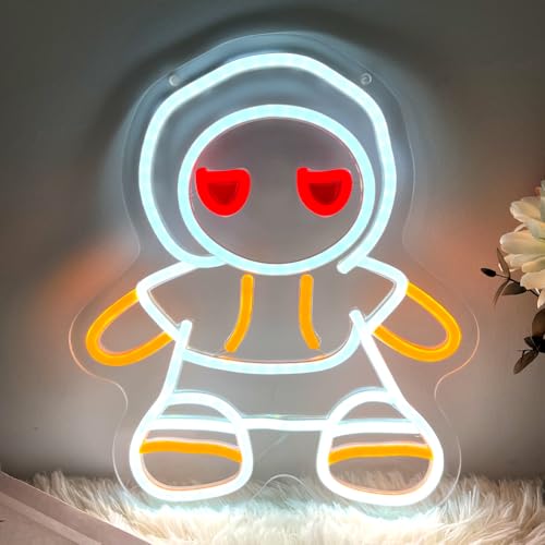 Doll Neon Sign, Dark Aesthetic LED Neon Light with Red Eyes, USB Dimmable, 13.9x11.8 Inch, Wall Decor for Bedroom, Game Room, Man Cave - color: S-XR