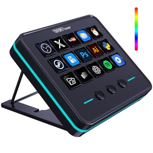VSDINSIDE Macro Keypad, Stream Controller Deck Gaming Streaming Shortcut Keyboard, 18 Programmable Keys Customizable Visual AI Pad USB Soundboard for OBS, YouTube, Desk Office Setup, Laptop, PC, Mac - size: S