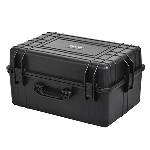 MEIJIA All Weather Waterproof Hard Camera Case,Hard Case with Customizable Fit Foam,Fit Use of Drones,Camera,Equipments,Pistols,Elegant Black (Black, 24.01"x16.92"X12.2") - size: 24.01"x16.92"X12.2"