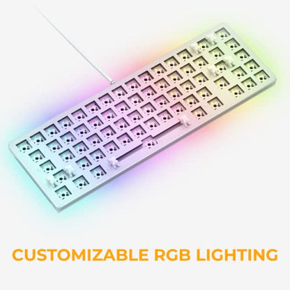 GLORIOUS Gaming GMMK 2 Compact 65% Barebones (Frame Only) - Mechanical Gaming Keyboard Frame, Compact TKL Size (65%), Aluminium, Customisable, Per Key RGB, American QWERTY Layout - White - color: White, size: Barebone Compact (65%)