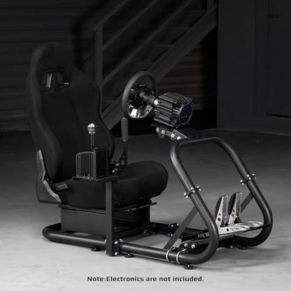 Dardoo Racing Simulator Cockpit Frame with Black Seat for 12Nm Direct Drive | for Logitech G27 G29 G920 G923, for Moza/Thrustmaster/Fanatec, Adjustable Racing Stand, not Included Wheel Pedal Handbrake