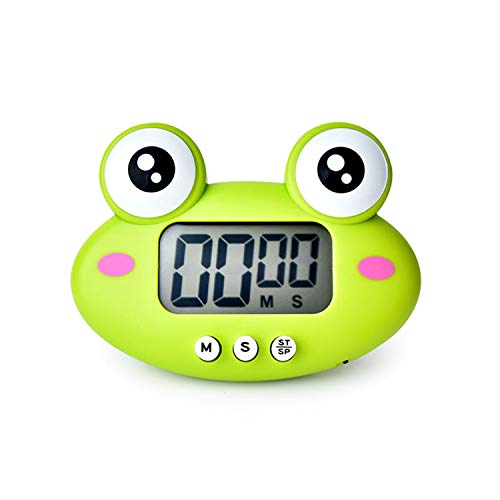 Kitchen Timer, Cute Cartoon Animal Countdown Timer, Digital Cooking with Magnetic, LCD Large-Screen Visual Clock, Hangable Alarm Clock with Stand，for Cooking Bake Sport Game (Timer-QW) - color: Timer-qw