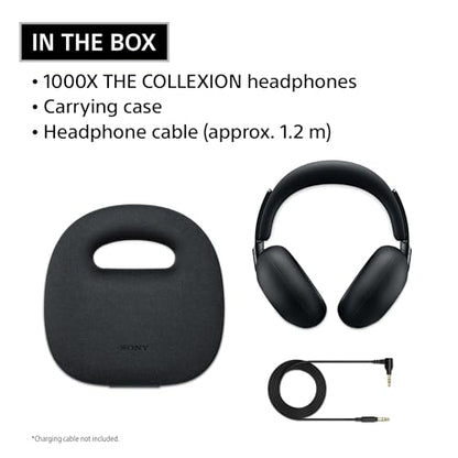 Sony 1000X THE COLLEXION Wireless Noise Cancelling Headphones, Black | Luxury Comfort with Curated Materials, HD NC Processor QN3, 12 Microphones, Mastered by Engineers, Up to 24 Hrs of Battery - color: Black