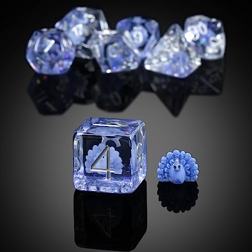 Peacock DND Dice, DNDND Resin Dice Set with Velvet Bag for Dungeons and Dragons D&D Role Playing Games and Tabletop Games（Peacock - color: Peacock