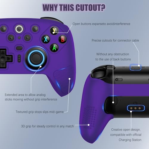 FIOPAZ Silicone Skin Cover for 8Bitdo Ultimate 2, Dust/Sweat-Resistant Protective Case for 8bitdo Ultimate 2 Bluetooth/Wireless Controller Accessories, Purple - color: Purple