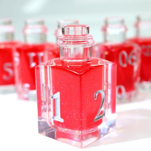 XENOLUX Potion Bottle Polyhedral Dice Set - Clear Resin DND Dice Set with Red Liquid - Healing Elixir Shape RPG Dice for Board Games - BOT11 - color: Bot11