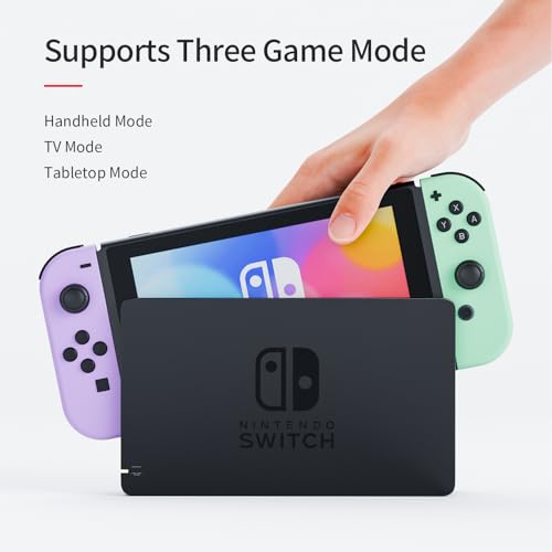 Tideal Set of Replacement Controller for Nintendo Switch - Compatible with Nintendo Switch (1) / OLED/Lite - Dual Vibration/Motion Control / 6-Axis Gyro (Purple & Green) - color: Purple & Green