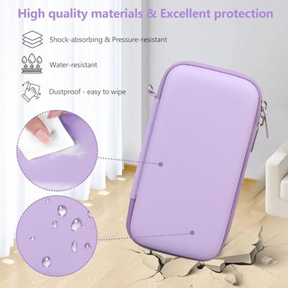 Supmay Hard Carrying Case Compatible with Nintendo DS Lite NDSL, Gameboy Advance Games Storage Holder Travel Bag with Mesh Pocket for USB Charging Cable, Stylus, Earphones, Game Cartridge, Purple - color: Purple
