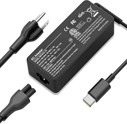 USB C Laptop Charger, 100W AC Laptop Power Adapter Replacement for Lenovo, ThinkPad, HP, Asus, Acer, MacBook, MSI, Dell,Toshiba,Universal Chromebooks Type C Power Cord - color: BLACK_A