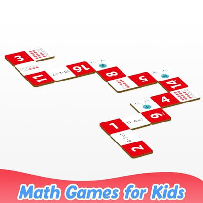 Kasfalci Subtraction Dominoes Set,Math Manipulatives Games for Kids,Counting Toys,Learning Games,Preschool Learning Activities,Homeschool Supplies,Kindergarten Classroom Must Haves,1st 2nd 3rd Grade - style: Subtraction