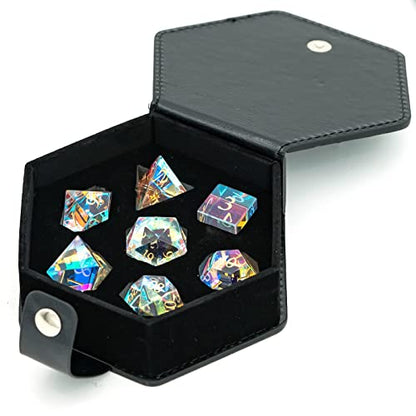 UDIXI Prism Glass Dice Set, 7PCS Rainbow Glass DND Dice for Tabletop Games | Premium Gift Box, DM Gift, for Dungeons and Dragons Role Playing Games - color: Rainbow Prism