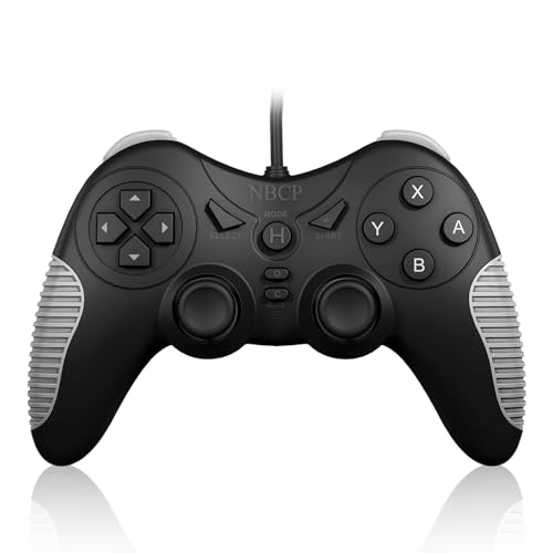 NBCP W5 Wired Controller for Switch 2,Switch,PC,PS3 Gamepad | Dual Vibration,Hall Effect Joystick,Turbo,Wake-up,C Button,Screenshot,10-Foot USB Cable,Plug and Play,Black