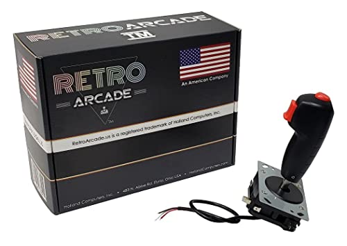Arcade Flight Yoke Stick Joystick, Eight Way Joystick with Two fire Buttons and Firm Grip