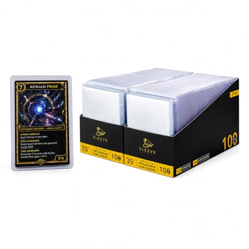 400 SleeveChief Top Loaders Card Sleeves for Trading Cards | Standard Size 3“ x 4‘‘ Card Top Loaders | Clear Rigid Toploaders for All Trading Cards (200 Hard Plastic + 200 Soft Sleeve) - color: Toploader200