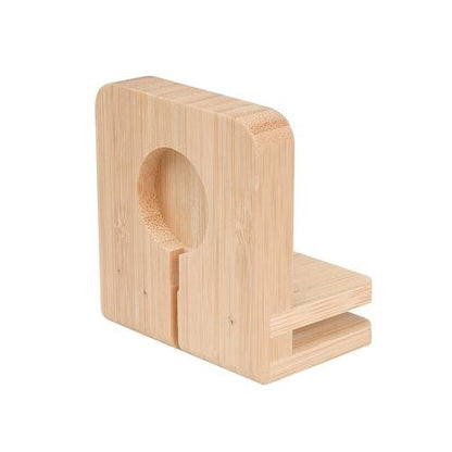 MobileVision Bamboo Charging Station & Compatible Apple Watch Adapter Combo Multi Device Organizer for Apple Watch, Smartphones, Tablets, Laptops, and More - color: Stand w/ Compatible Apple Watch Adapter Combo