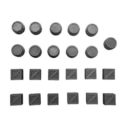 Crates and Barrels DND Terrain Compatible DND Terrain for 25mm Dungeons and Dragons, D&D,40k, RPG, 25mm MiniaturesTabletop RPGs, Wargame Scenery(12PCS Crates+11PCS Barrels)